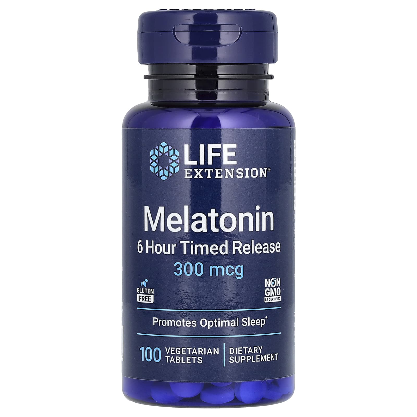 Мелатонин Life Extension 6 Hour Timed Release, 300 мкг, 100 растительных таблеток