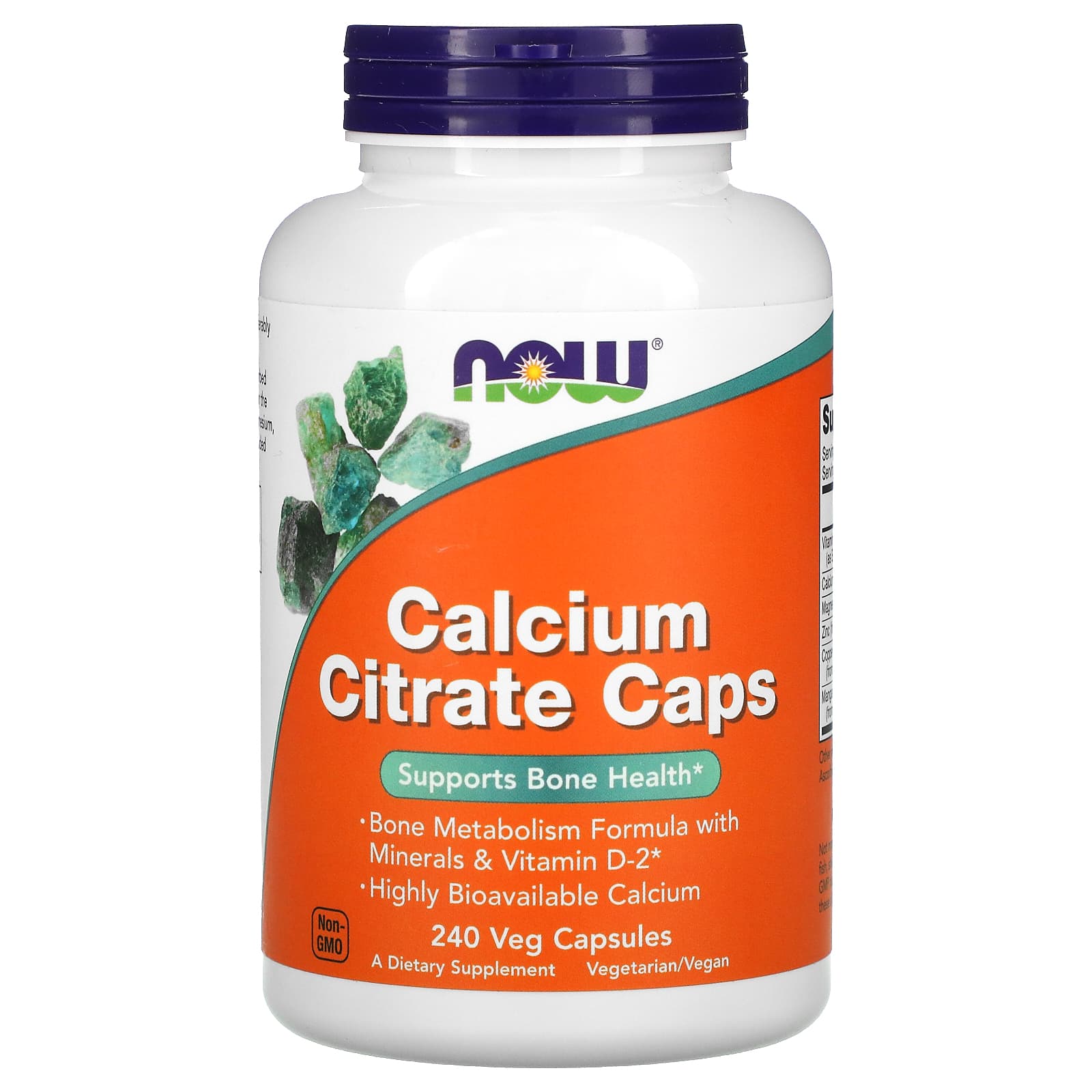 Цитрат кальция NOW Foods Caps, 240 растительных капсул