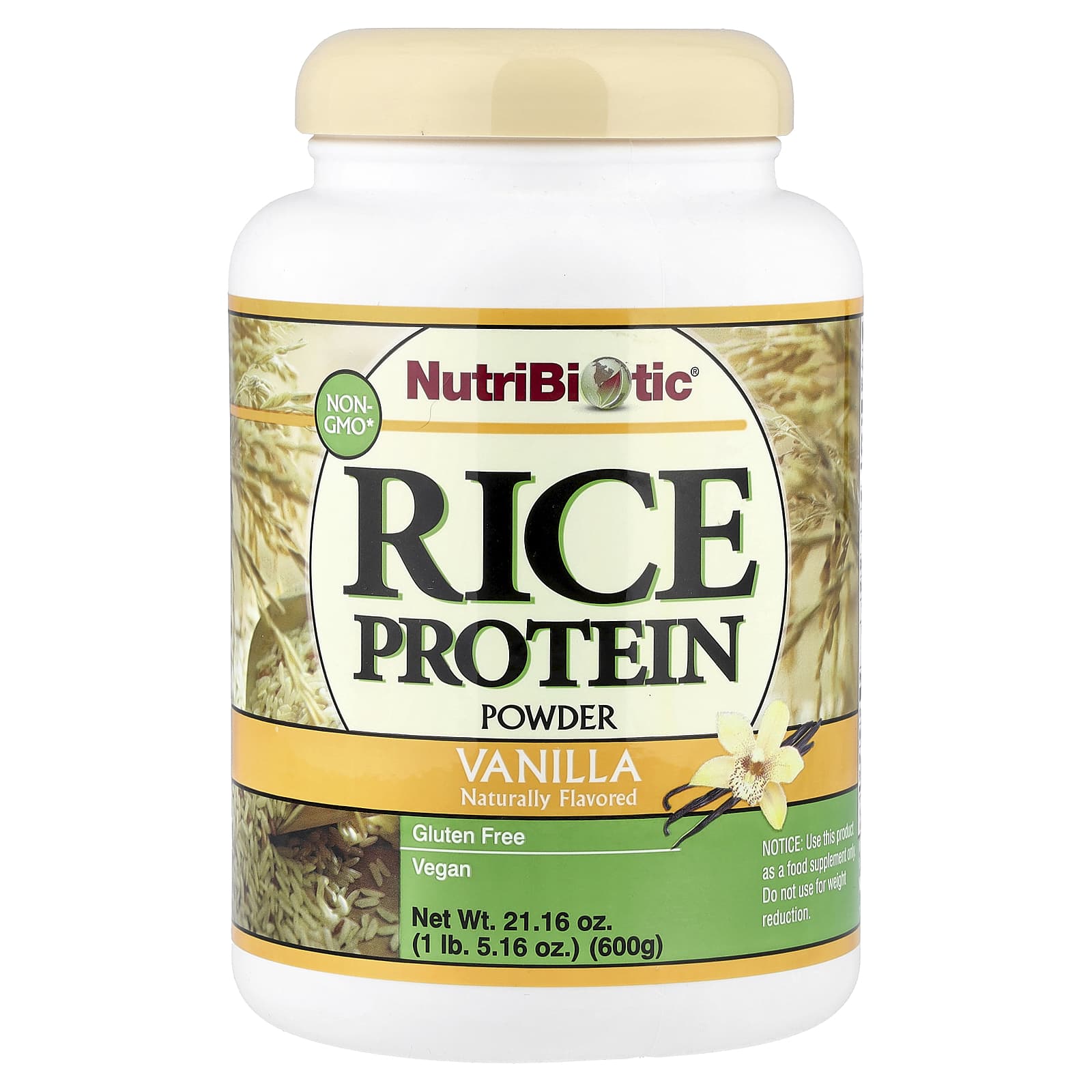 Протеин NutriBiotic Raw Rice, вкус Vanilla, 600 г