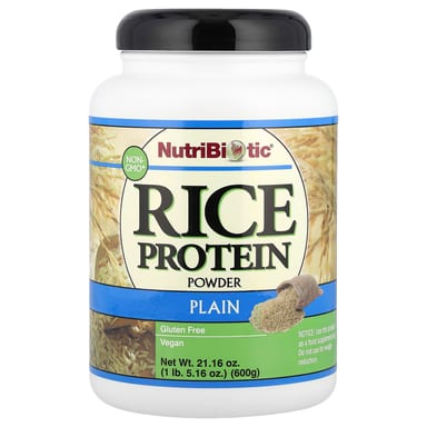 Протеиновый порошок NutriBiotic Rice, оттенок Plain, 600 г