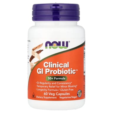 Пробиотик NOW Foods Clinical GI™ 50+ Formula, 60 растительных капсул