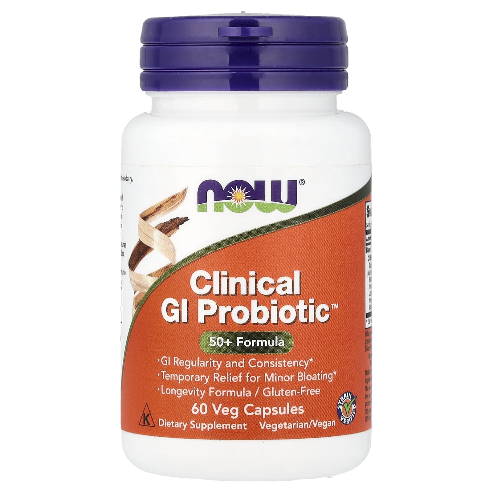 Пробиотик NOW Foods Clinical GI™ 50+ Formula, 60 растительных капсул — фото 5