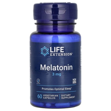 Мелатонин Life Extension, 3 мг, 60 растительных капсул