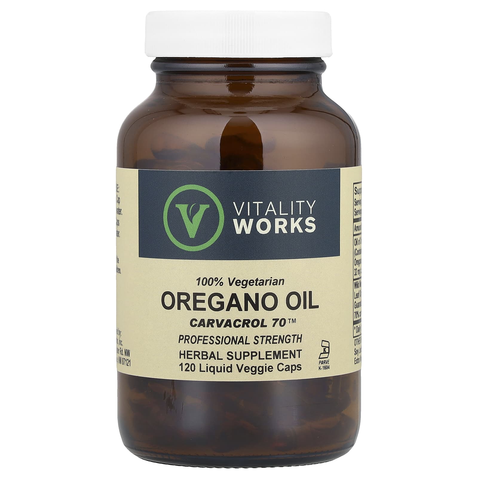 Орегано Vitality Works Oil Carvacrol 70™ 120 Liquid, 510 мг, жидкая форма