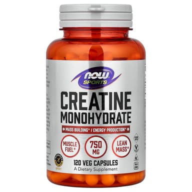 Креатин моногидрат NOW Foods Sports, 0.75 г, 120 растительных капсул
