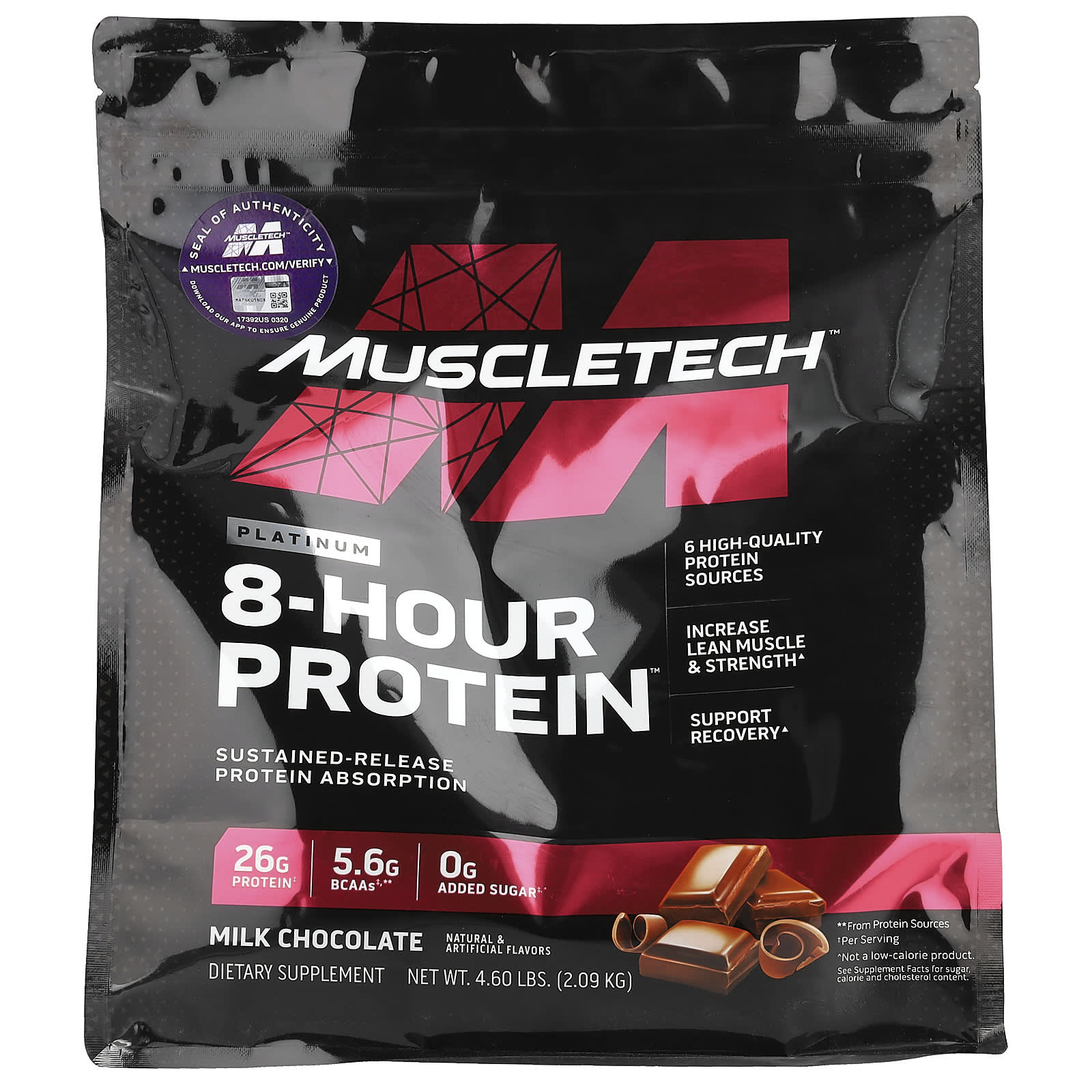 Шоколад MuscleTech Platinum 8-Hour Protein™ Milk, 2.09 кг