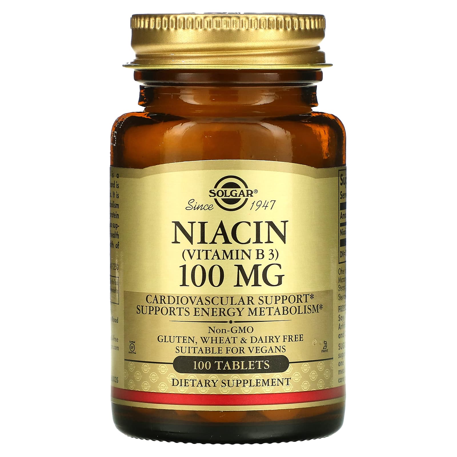 Ниацин Solgar (Vitamin B3), 100 мг, 100 таблеток