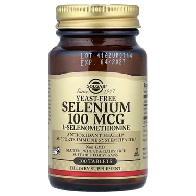 Селен Solgar Yeast-Free, 100 мкг, 100 таблеток