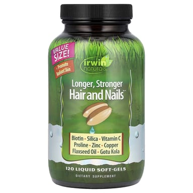 Длинные, крепкие волосы и ногти Irwin Naturals, 120 мягких капсул