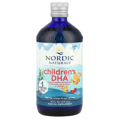 Фото товара: Детский Nordic Naturals DHA™ Ages 1+ Great Strawberry, 530 мг, 473 мл