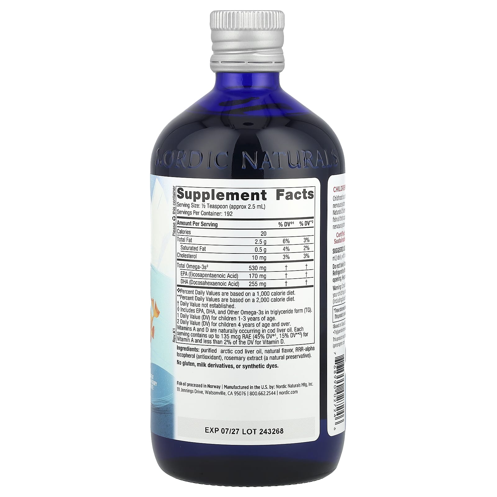 Детский Nordic Naturals DHA™ Ages 1+ Great Strawberry, 530 мг, 473 мл — фото 2