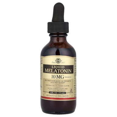 Мелатонин Solgar Liquid Natural Black Cherry, 10 мг, 59 мл, жидкая форма