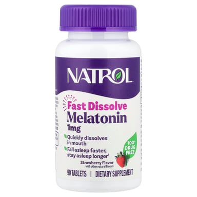 Мелатонин Natrol Fast Dissolve, вкус Strawberry, 1 мг, 90 таблеток