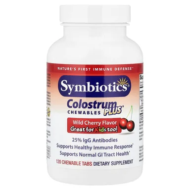 Фото товара: Жевательные таблетки Colostrum Plus Symbiotics Colostrum Plus® Chewables Wild Cherry, 120 жевательных таблеток