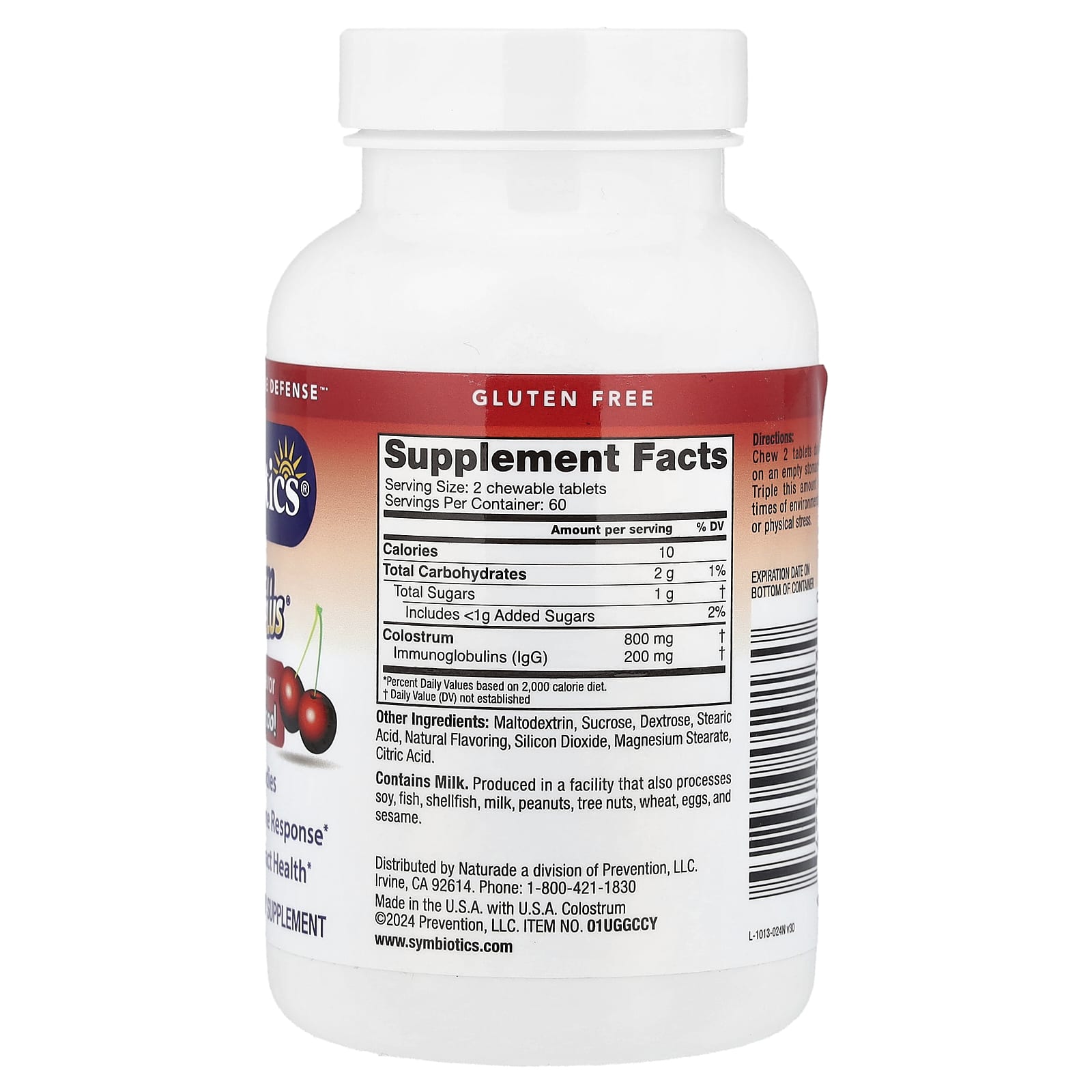 Жевательные таблетки Colostrum Plus Symbiotics Colostrum Plus® Chewables Wild Cherry, оттенок 120 Chewable Tabs — фото 2