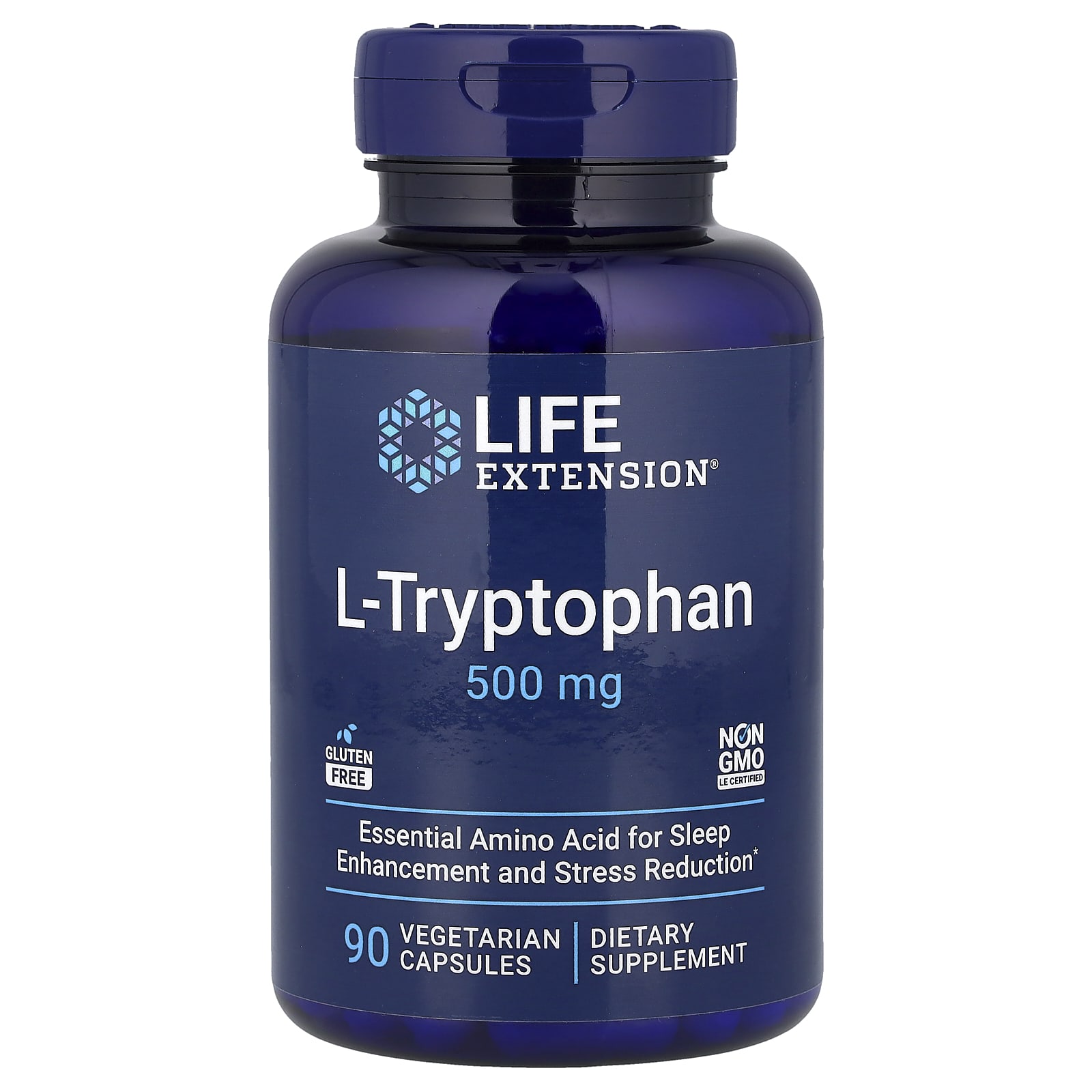 L-триптофан Life Extension L-Tryptophan, 500 мг, 90 растительных капсул
