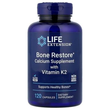 Добавка Life Extension Bone Restore Calcium with Vitamin K2, 120 капсул