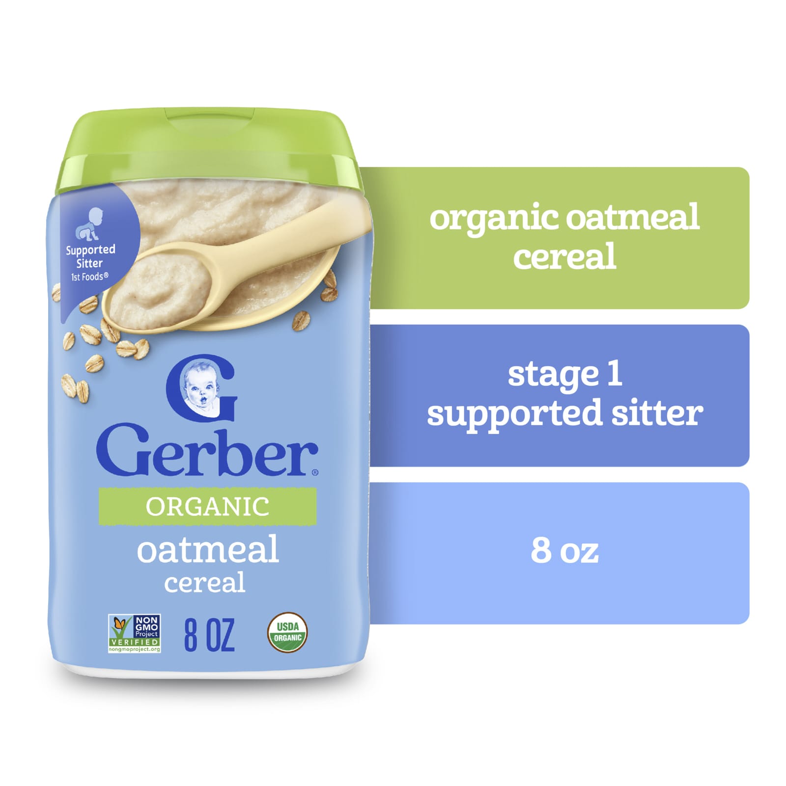 Овсянка Gerber Organic Cereal 1st Foods®, 227 г — фото 3