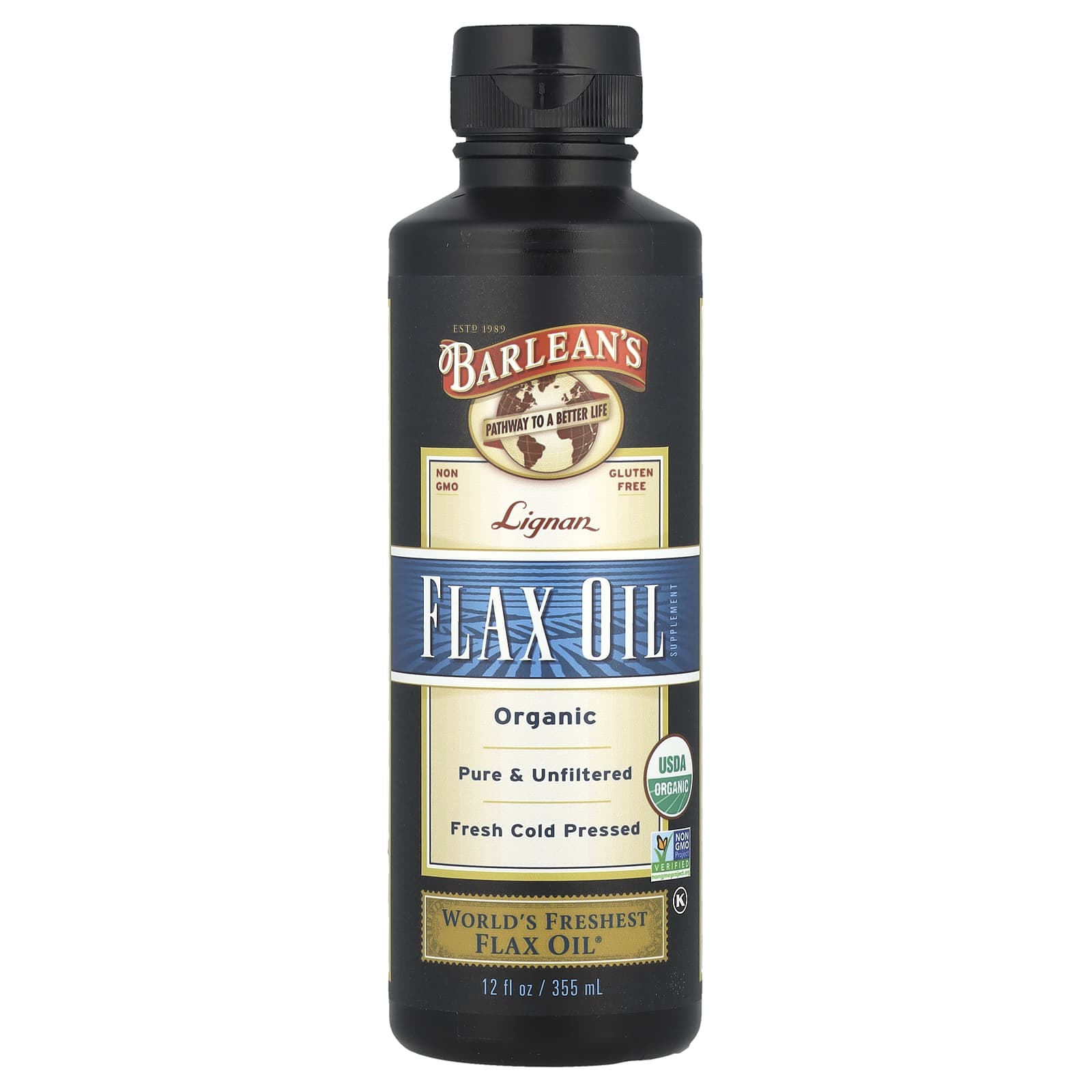 Масло Barlean's Organic Lignan Flax, 355 мл