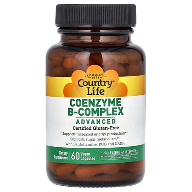 Комплекс витаминов B Country Life Coenzyme B-Complex, оттенок Advanced, 60 растительных капсул