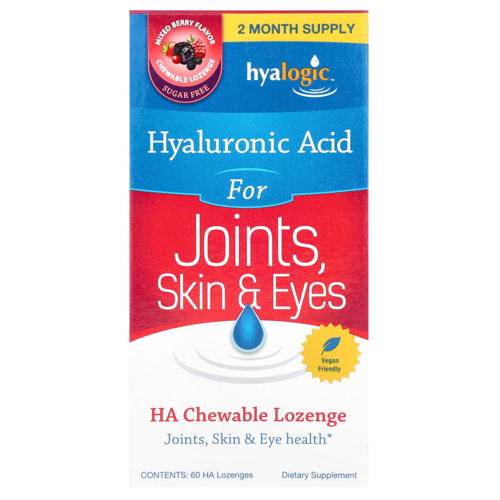 Гиалуроновая кислота Hyalogic For Joints Skin & Eyes Mixed Berry, 60 пастилок — фото 2