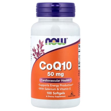 Селен NOW Foods CoQ10 With & Vitamin E, 100 мягких капсул