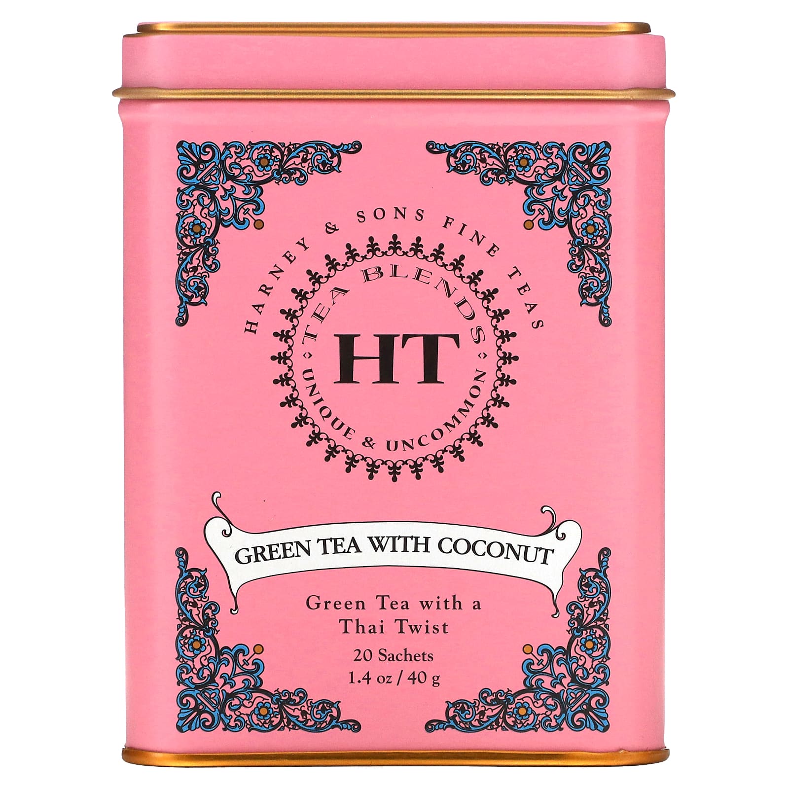 Чай Harney & Sons HT Blends Green with Coconut, оттенок 20 Tea Sachets, 40 г