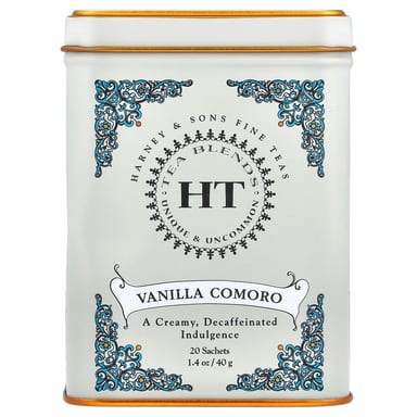 Чай Harney & Sons HT Blends Vanilla Comoro Decaffeinated, оттенок 20 Tea Sachets, 40 г