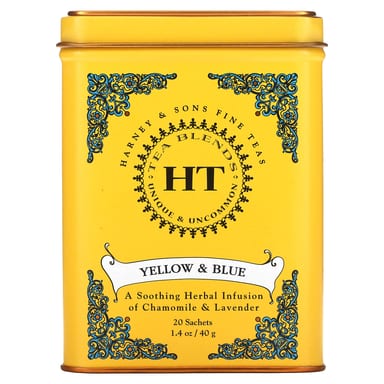 Чай Harney & Sons HT Blends Yellow & Blue Caffeine Free, оттенок 20 Sachets, 40 г