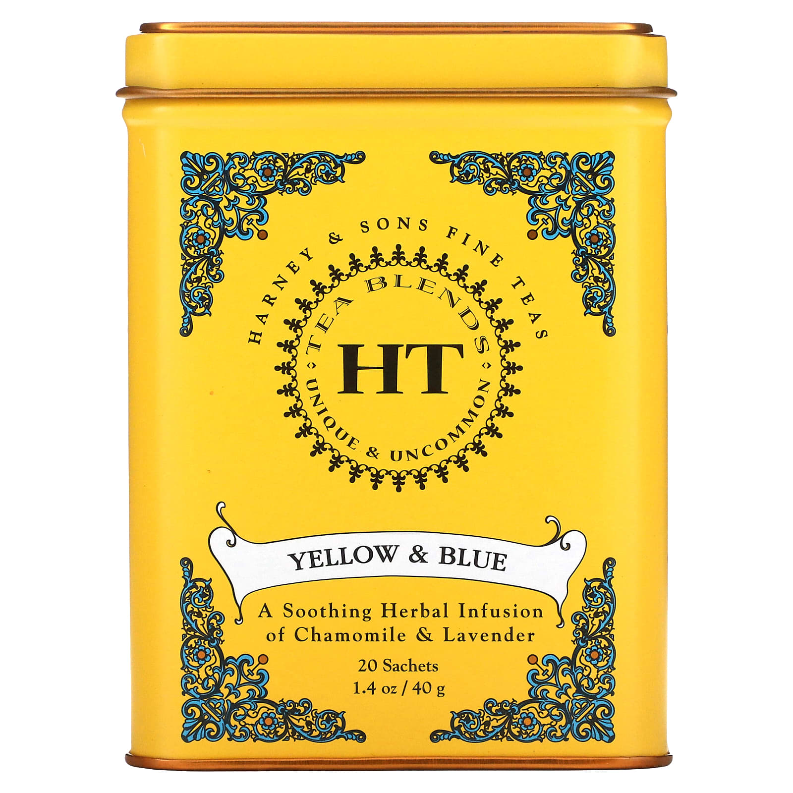 Чай Harney & Sons HT Blends Yellow & Blue Caffeine Free, оттенок 20 Sachets, 40 г