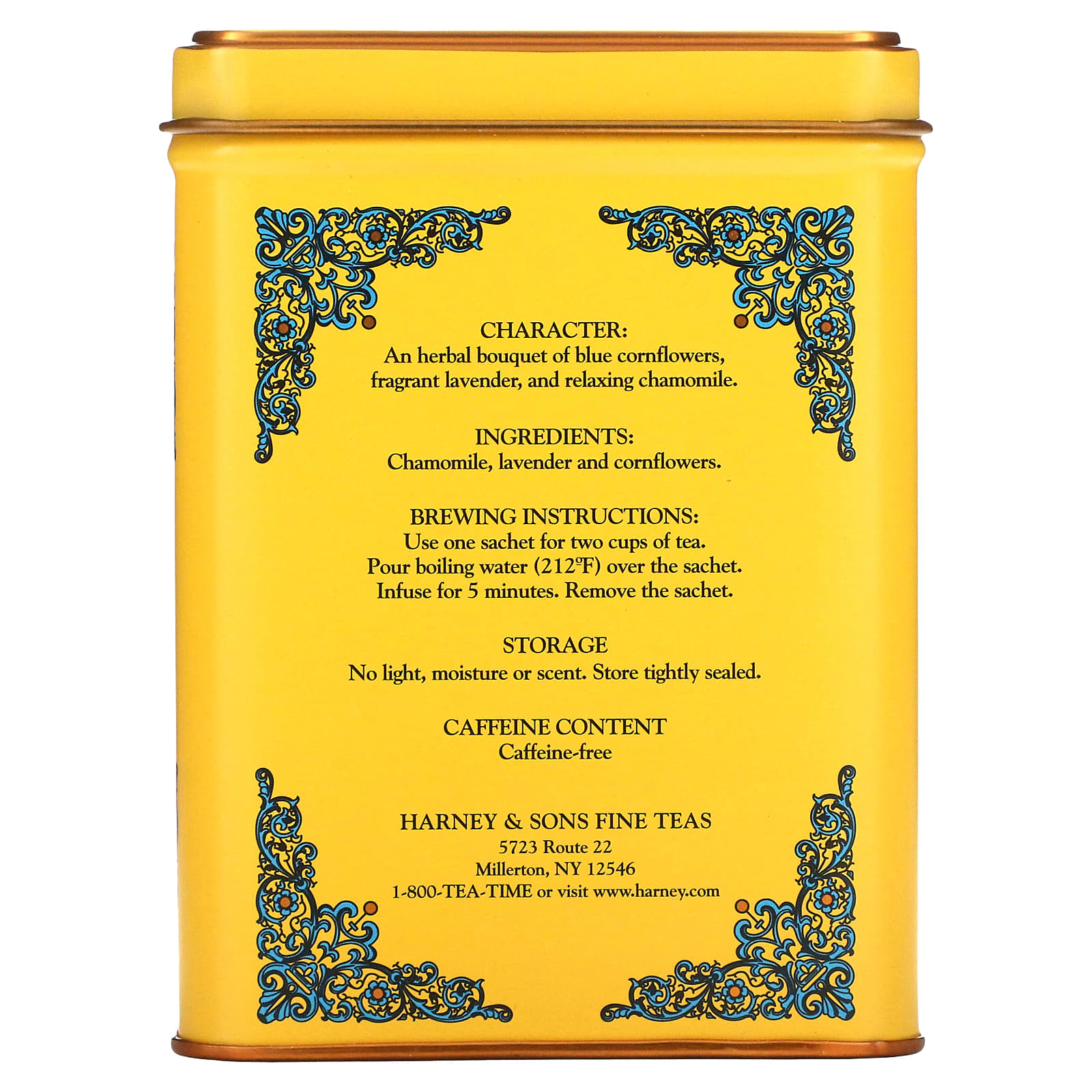 Чай Harney & Sons HT Blends Yellow & Blue Caffeine Free, оттенок 20 Sachets, 40 г — фото 2