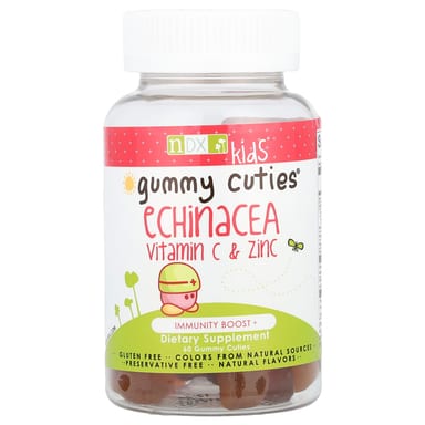 Эхинацея Natural Dynamix (NDX) Gummy Cuties® Vitamin C & Zinc, оттенок 60 Gummy Cuties, жевательные пастилки