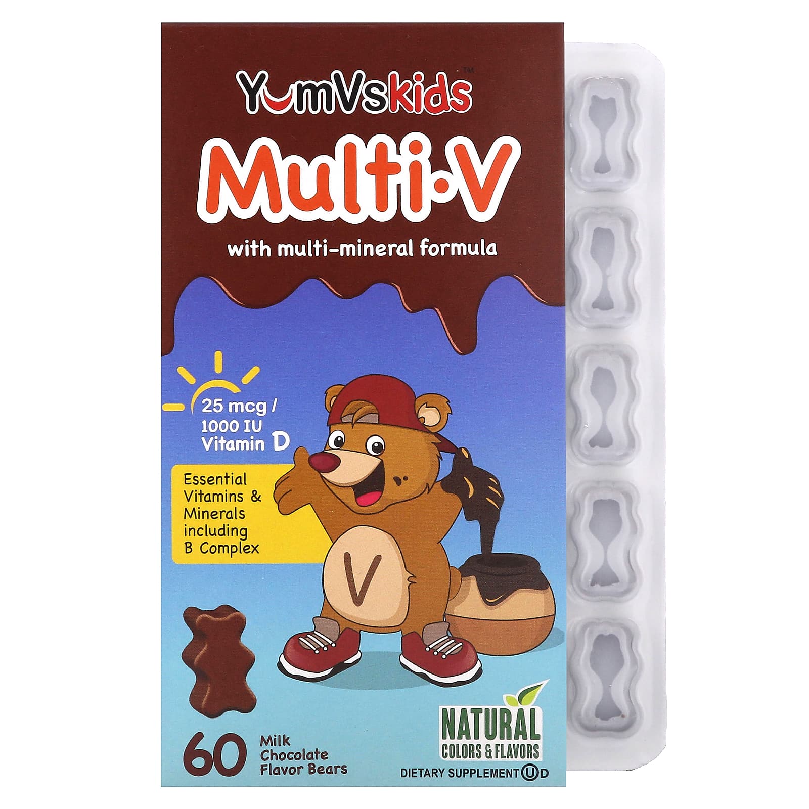 Шоколад YumVs Multi V with Multi-Mineral Formula Milk, оттенок 60 Bears — фото 2
