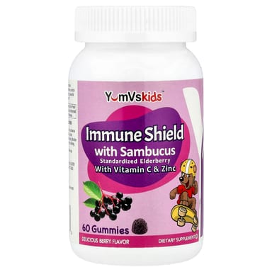 Бузина YumVs Immune Shield with Gummies Delicious Berry, 60 жевательных пастилок