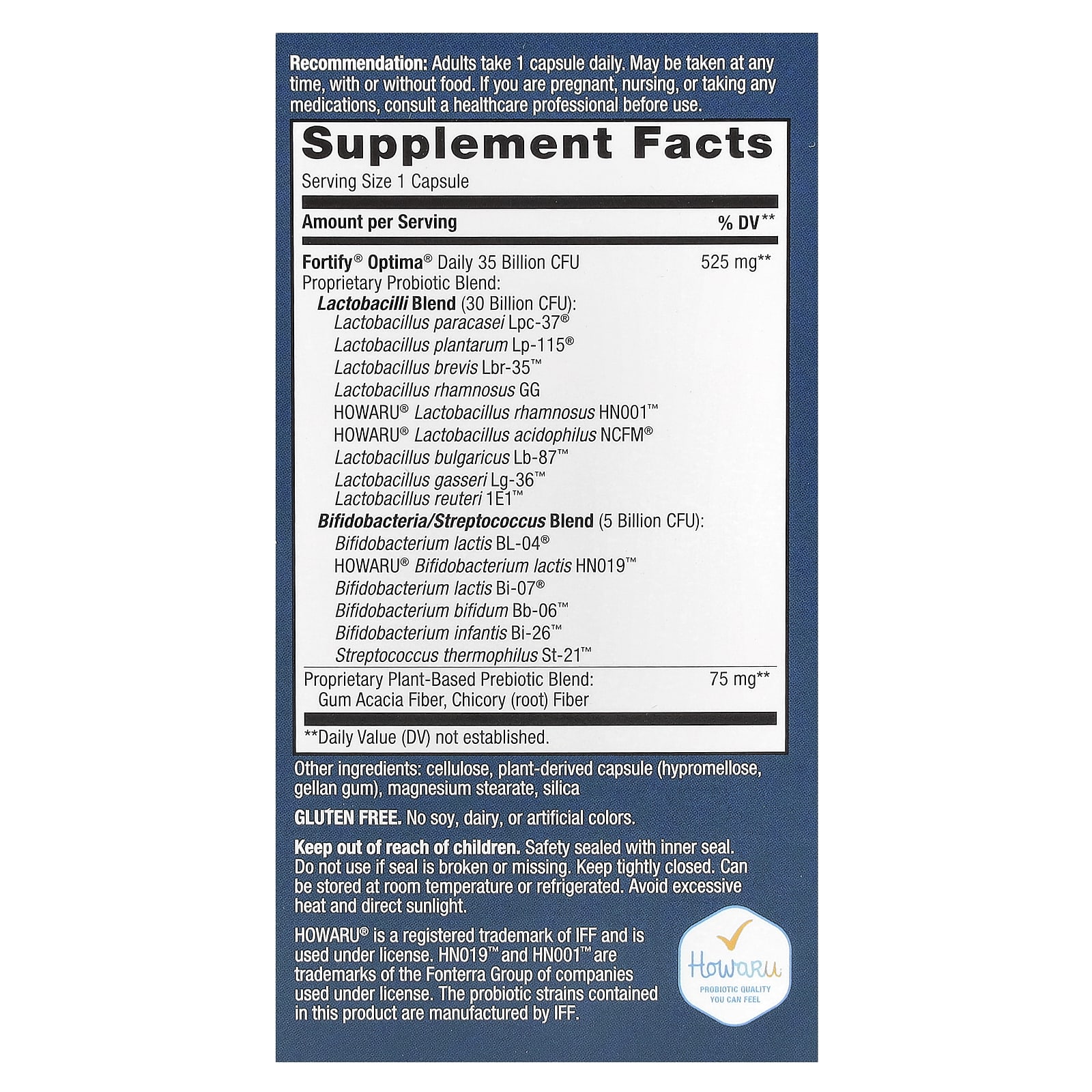 Пробиотик Nature's Way Optima® Fortify® Gut Comfort 60 Delayed-Release Capsules, оттенок 35 Billion, капсулы — фото 3