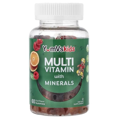 Мультивитамины YumVs Multi Vitamin with Minerals Gummies, оттенок Fruit, 60 жевательных пастилок