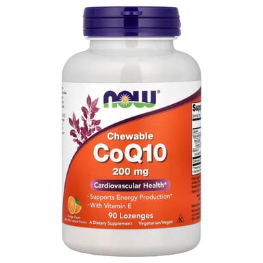Коэнзим Q10 NOW Foods Chewable With Vitamin E, вкус Orange, 90 пастилок