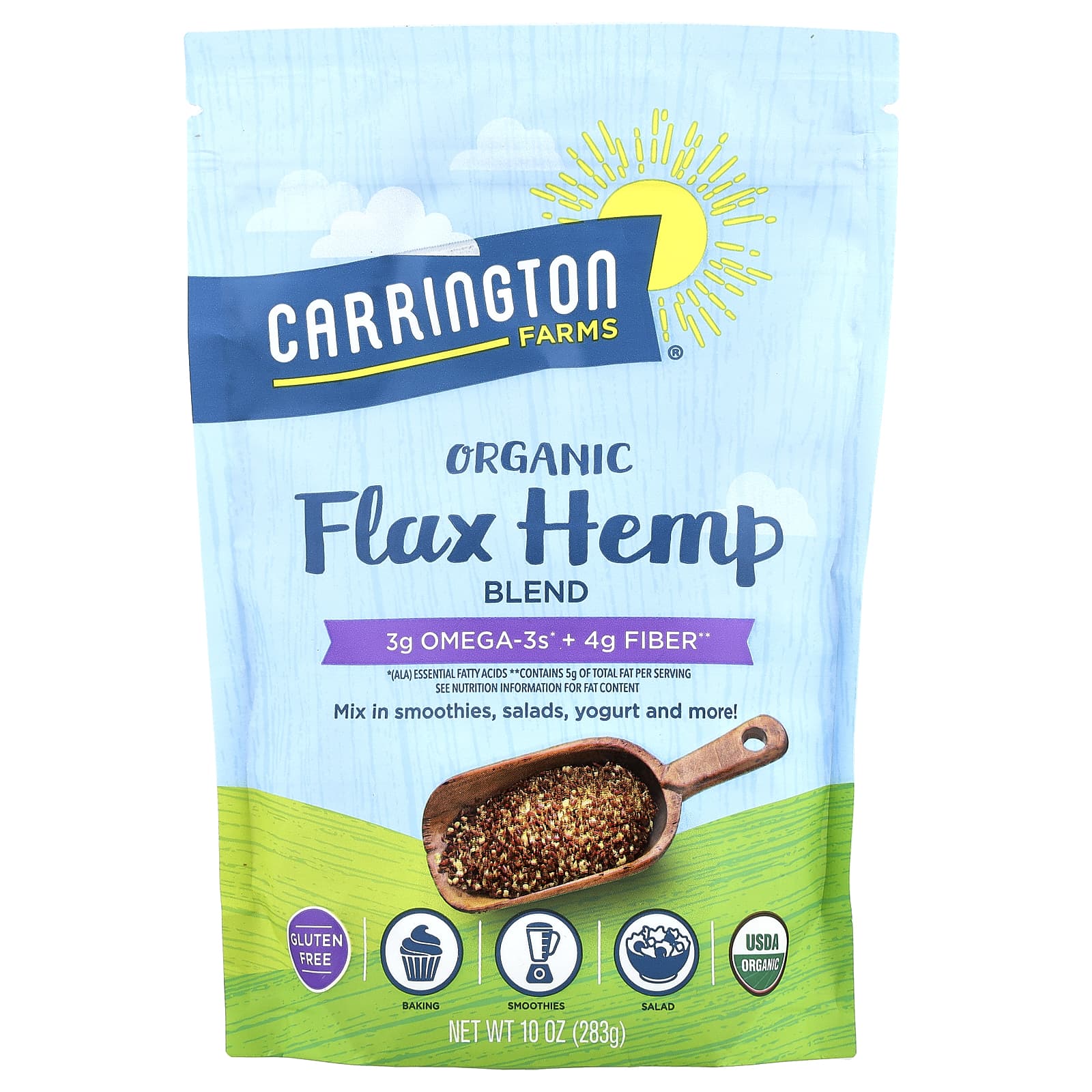 Смесь органического льна и конопли Carrington Farms, 283 г