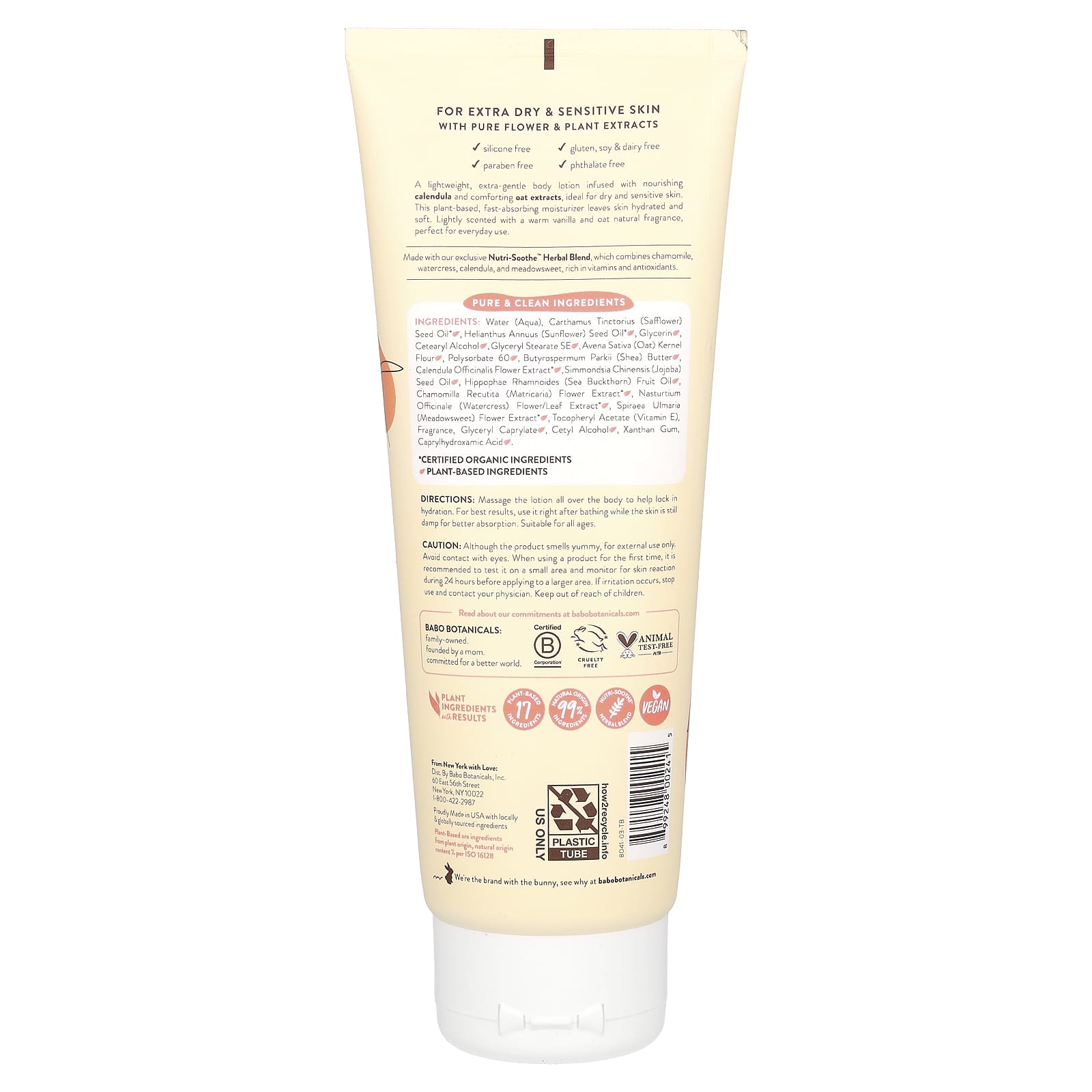 Лосьон для тела Babo Botanicals Moisturizing Oat & Calendula, 237 мл — фото 2
