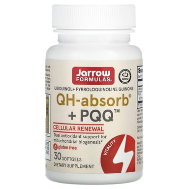PQQ (пирролохинолинхинон) Jarrow Formulas QH-Absorb, 30 мягких капсул
