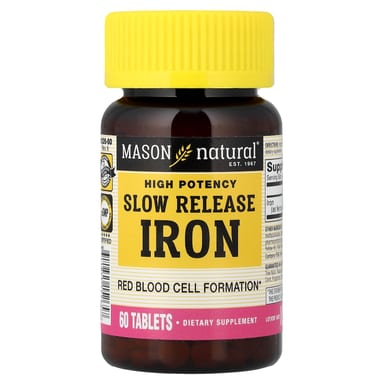 Железо Mason Natural Slow Release High Potency, 50 мг, 60 таблеток