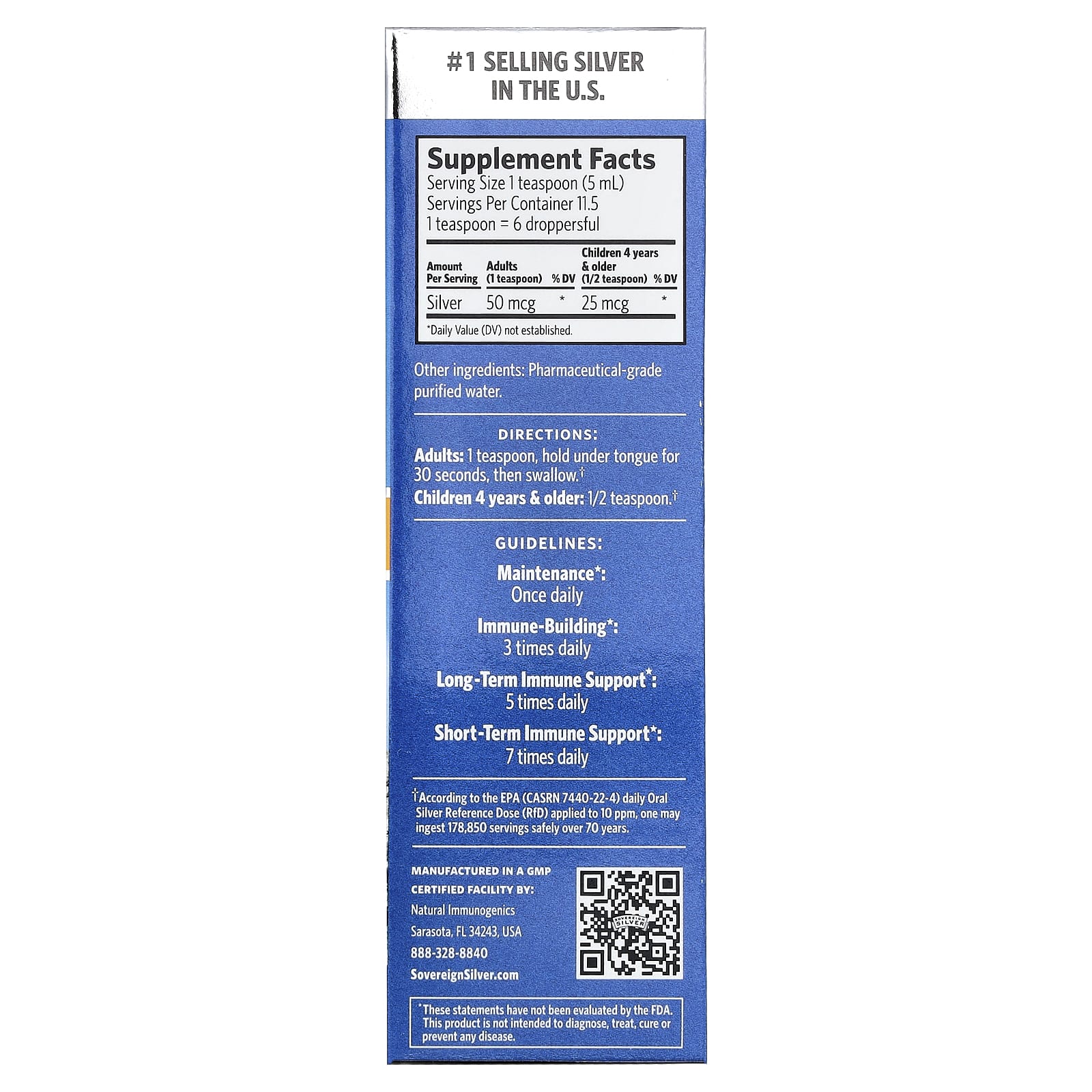 Bio-Active Silver Hydrosol Sovereign Silver Bio-Active Silver Hydrosol™ Dropper-Top, 59 мл — фото 2