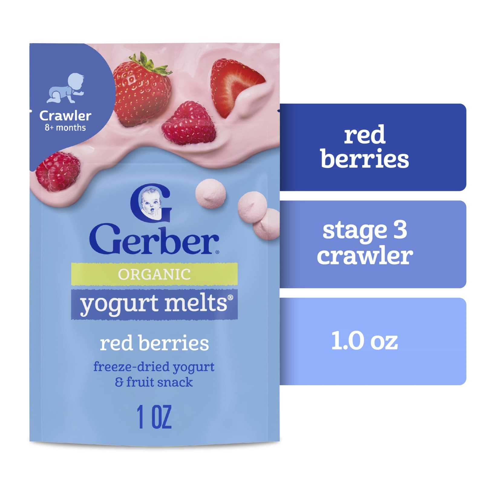 Йогуртовые снеки для малышей Gerber® 8+ Months Red Berries, 28 г — фото 3