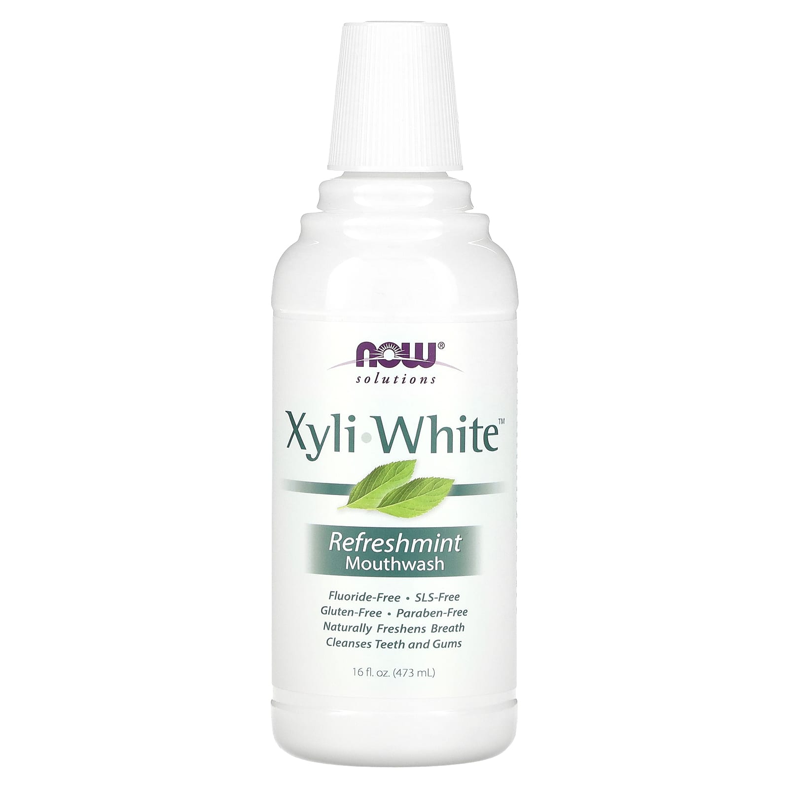 Ополаскиватель для полости рта NOW Foods Solutions XyliWhite Fluoride-Free, оттенок Refreshmint, 473 мл