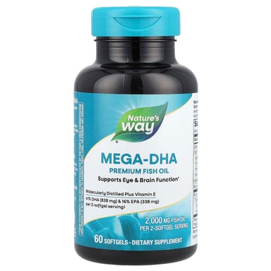 Рыбий жир Nature's Way Mega-DHA Premium, 60 мягких капсул