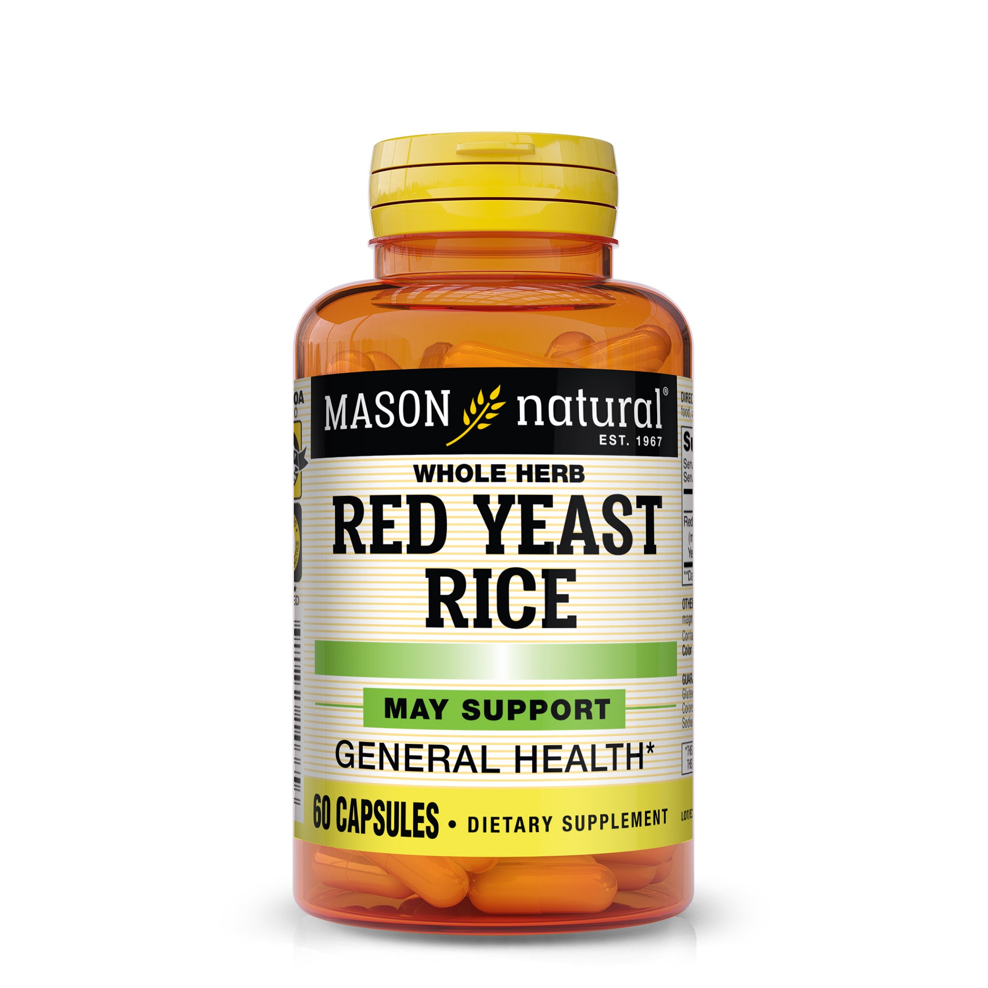 Рис Mason Natural Whole Herb Red Yeast, 600 мг, 60 капсул — фото 1
