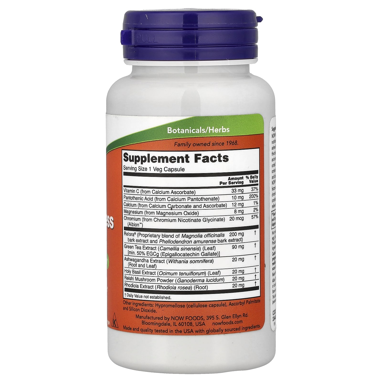 Комплекс для поддержки при стрессе NOW Foods Adrenal, 90 растительных капсул — фото 2