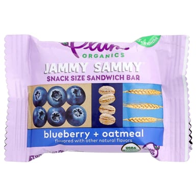 Овсянка Plum Organics Jammy Sammy® Snack Size Sandwich Bar 15+ Months Blueberry &, 29 г, 5 шт., батончик