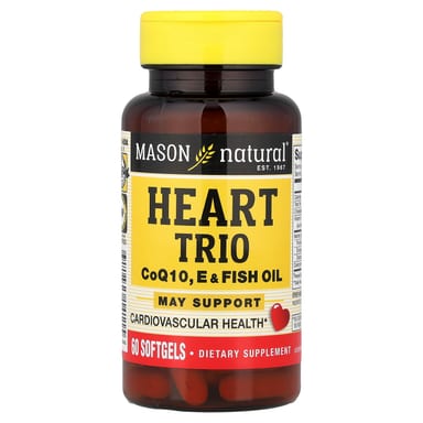 Рыбий жир Mason Natural Heart Trio CoQ10 E &, 60 мягких капсул