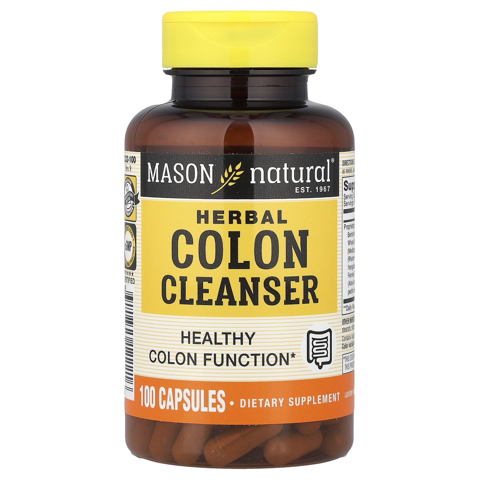 Очищающее средство Mason Natural Herbal Colon, 100 капсул